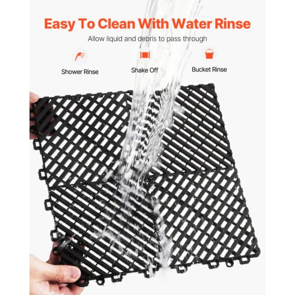 VEVOR ineinandergreifende Drainagematte Duschmatte 31 x 31 cm modulares ineinandergreifende Bodenmatten – Bild 4