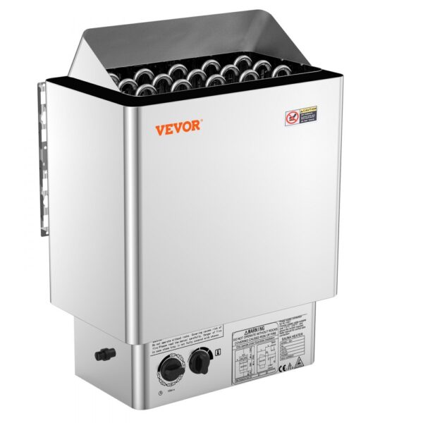 VEVOR Elektrischer Saunaofen, 8 kW, 400 V, 3N tragbare Saunaheizung für drinnen & draußen mit 3-Stunden-Timer