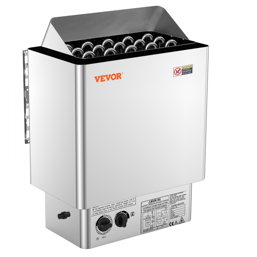 VEVOR Elektrischer Saunaofen, 8 kW, 400 V, 3N tragbare Saunaheizung für drinnen & draußen mit 3-Stunden-Timer