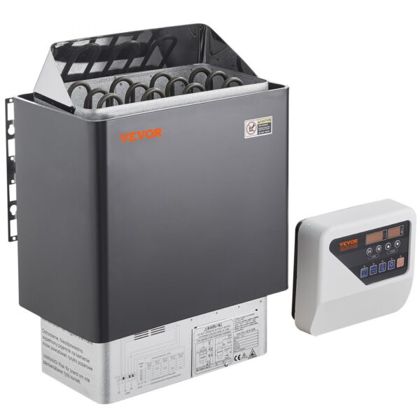 VEVOR Saunaofen, 6 kW, 400 V, 3N tragbarer Saunaofen für drinnen & draußen mit 3-Stunden-Timer