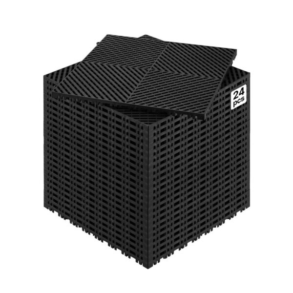 VEVOR 24 x ineinandergreifende Drainagematte Duschmatte 415 x 415 mm modulares Bodenmatten 17,6 mm dicke