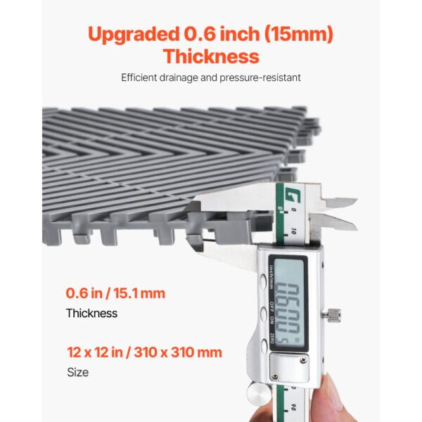 VEVOR ineinandergreifende Drainagematte 31 x 31 cm modulares ineinandergreifende Matten, für Garage Garten – Bild 3