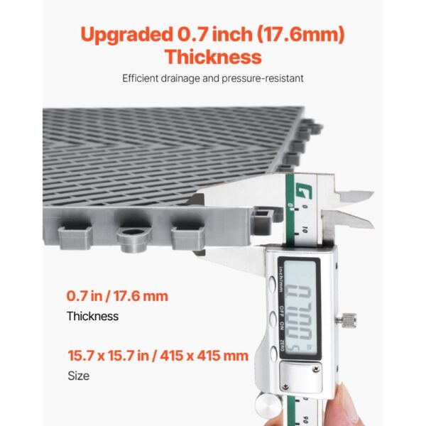 VEVOR ineinandergreifende Drainagematte, 15,7 x 15,7 Zoll, 24-teiliges Spleiß-Drainagematten – Bild 3