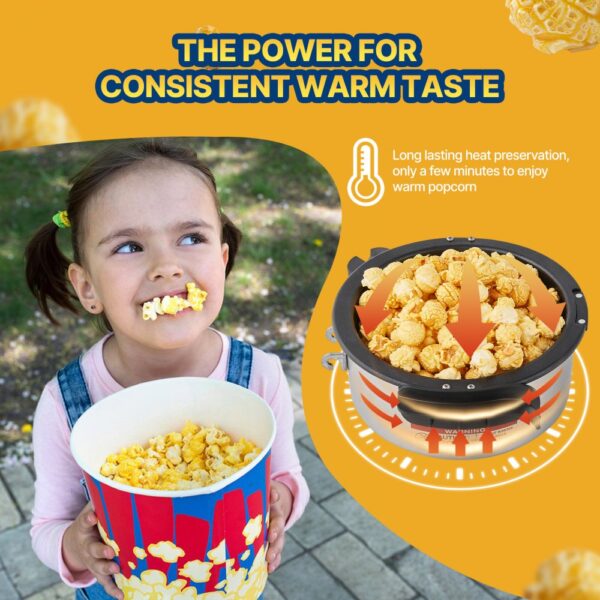 VEVOR Popcornmaschine Popcorn Maker 480 W Popcornautomat Popcorngerät 4 oz Kessel ergibt 1,5 Gal pro Ladung – Bild 3