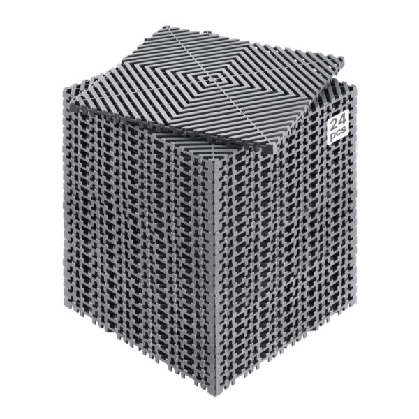 VEVOR 24 x Drainagematte Garage Bodenfliesen Ineinandergreifend 31x31cm Grau