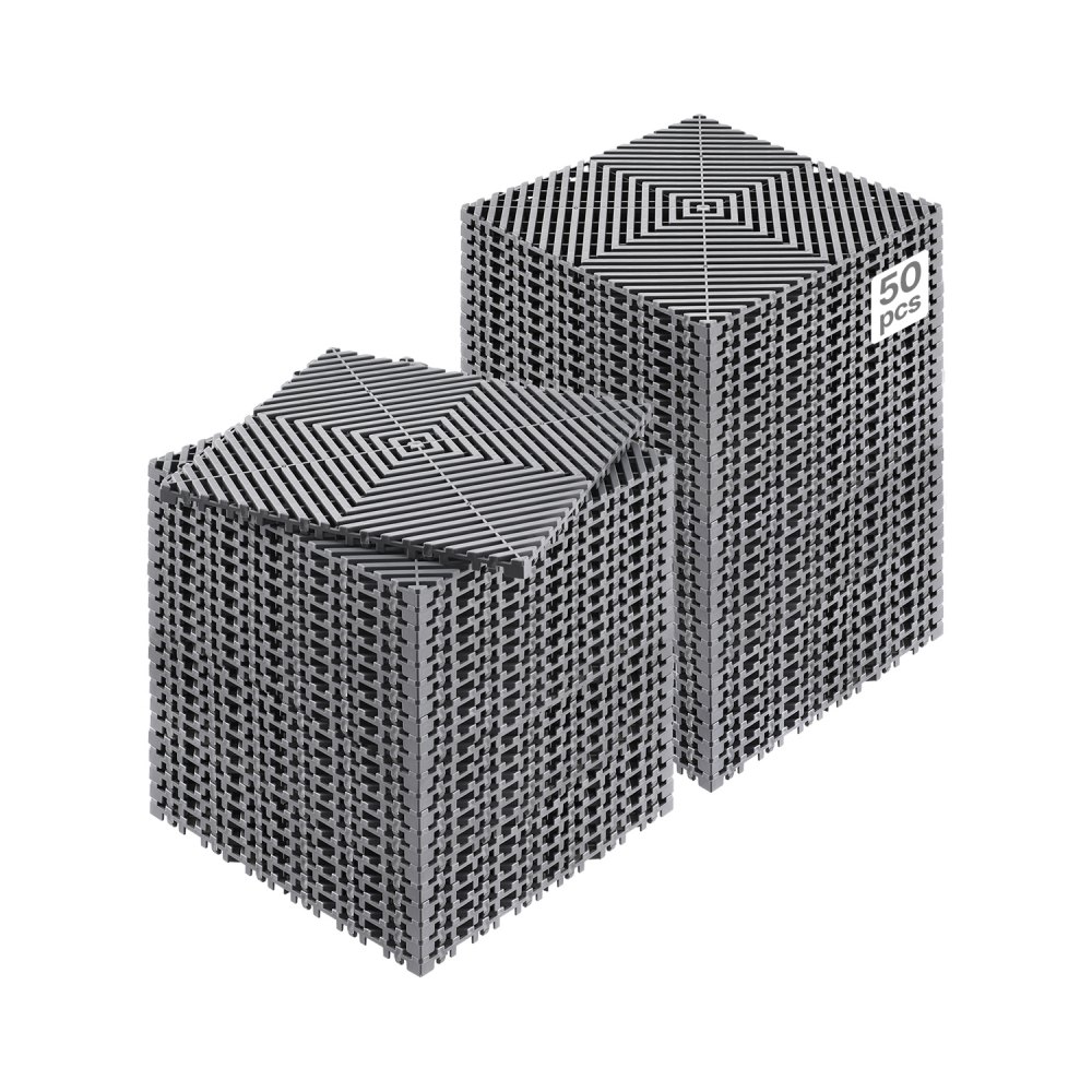 VEVOR ineinandergreifende Drainagematte Duschmatte 31 x 31 cm modulares ineinandergreifende Bodenmatten