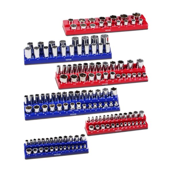 VEVOR Steckschlüssel-Organizer-Set, 6-teilig, 1/4 Zoll, 3/8 Zoll & 1/2 Zoll SAE-Steckschlüsselablagen VEVOR Steckschlüssel-Organizer-Set, 6-teilig, 1/4 Zoll, 3/8 Zoll & 1/2 Zoll SAE-Steckschlüsselablagen