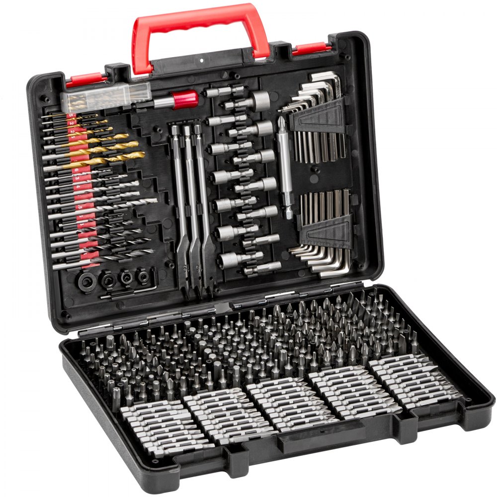 VEVOR Bohrerset 318-teilig, Schraubendreherbit-Set geeignet zum Bohren und Schrauben in Holz, Metall & Zement