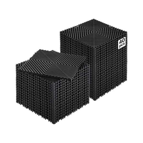 VEVOR ineinandergreifende Drainagematte Duschmatte 31 x 31 cm modulares ineinandergreifende Bodenmatten