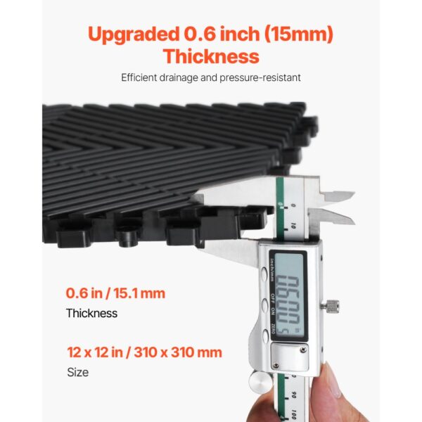 VEVOR ineinandergreifende Drainagematte Duschmatte 31 x 31 cm modulares ineinandergreifende Bodenmatten – Bild 3