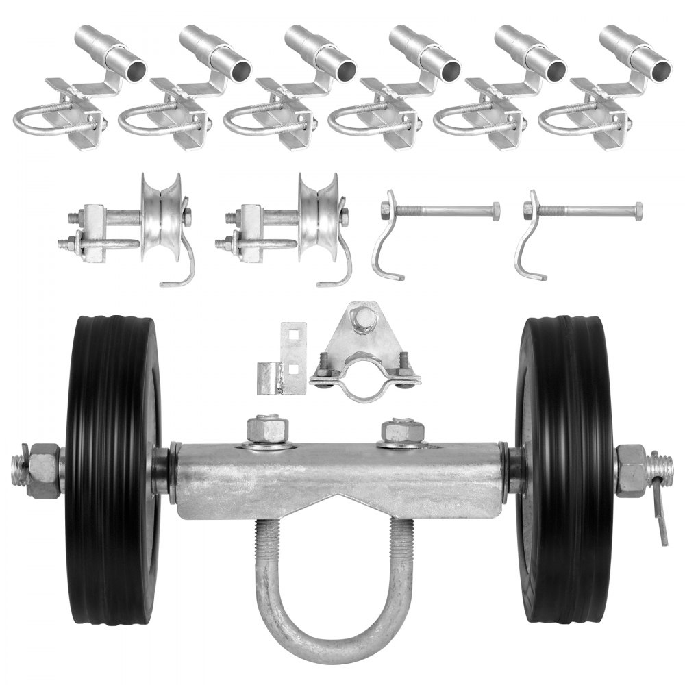 VEVOR Schiebetor-Set, 146-mm-Rolltor-Hardware-Set Typ C, Radträger mit zwei 146 mm Radhalterungen