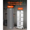 VEVOR Mehrzweckleiter, 7-in-1-Multifunktionsleiter, Teleskopleiter mit A-Rahmen und 4 Stufen – Bild 5
