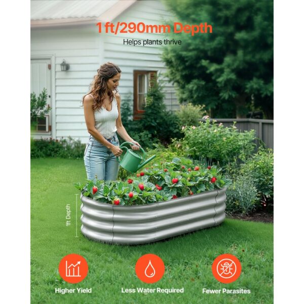 VEVOR Hochbeet Metall 1200x600x290 mm, Pflanzbeet, Pflanzkasten mit offenem Boden & abgerundeten Kanten – Bild 2