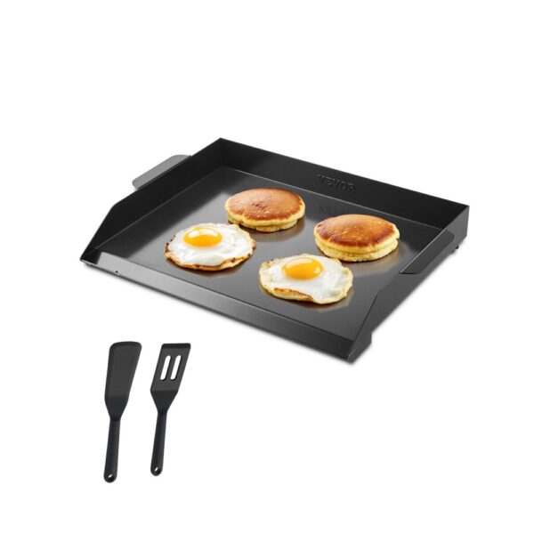 VEVOR Grillplatte Grillpfanne Karbonstahl universelle rechteckige Platte (502 x 370 mm) mit flacher Oberseite