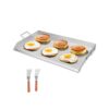 VEVOR Grillplatte Grillpfanne Edelstahl universelle rechteckige Platte (910 x 525 mm) mit flacher Oberseite