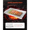 VEVOR Grillplatte Grillpfanne Edelstahl universelle rechteckige Platte (910 x 525 mm) mit flacher Oberseite – Bild 2