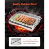 VEVOR Grillplatte Grillpfanne Edelstahl universelle rechteckige Platte (425x270mm) mit flacher Oberseite – Bild 2
