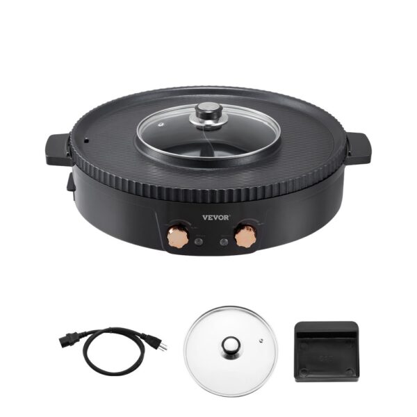 VEVOR Hot Pot mit Grill 1800 W 2 in 1 elektrischer rauchfreier Grill, antihaftbeschichtete Pfanne VEVOR Hot Pot mit Grill 1800 W 2 in 1 elektrischer rauchfreier Grill, antihaftbeschichtete Pfanne