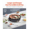 VEVOR Hot Pot mit Grill 1800 W 2 in 1 elektrischer rauchfreier Grill, antihaftbeschichtete Pfanne – Bild 3 VEVOR Hot Pot mit Grill 1800 W 2 in 1 elektrischer rauchfreier Grill, antihaftbeschichtete Pfanne – Bild 3