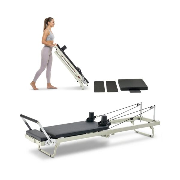 VEVOR faltbarer Pilates Reformer Trainingsgerät für den Einsatz im Heim-Fitnessstudio, bis zu 181,44 kg VEVOR faltbarer Pilates Reformer Trainingsgerät für den Einsatz im Heim-Fitnessstudio, bis zu 181,44 kg