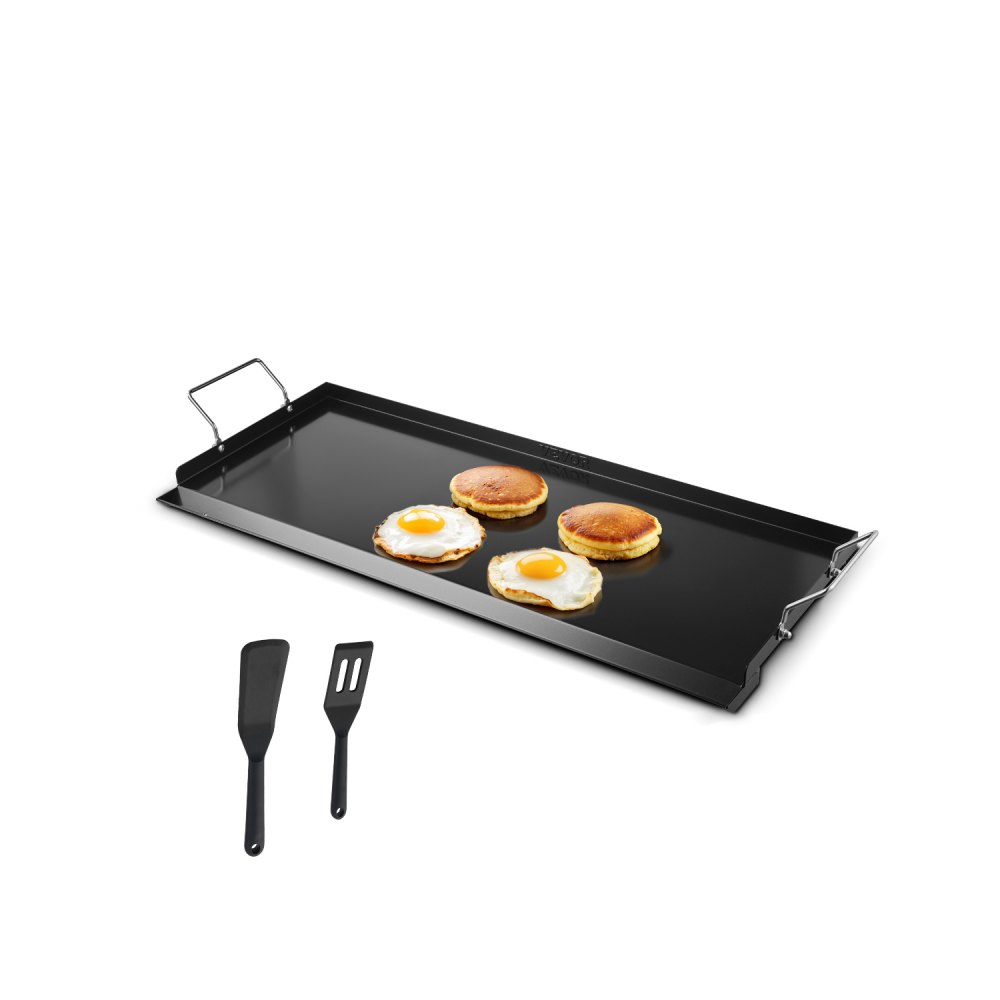 VEVOR Grillplatte Grillpfanne Karbonstahl universelle rechteckige Platte (812 x 310 mm) mit flacher Oberseite