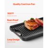 VEVOR wendbarer Grillplatte Bratpfanne Griddle aus Gusseisen (492 x 218 mm), schwarz – Bild 4