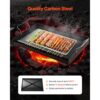 VEVOR Grillplatte Grillpfanne Karbonstahl universelle rechteckige Platte (605 x 360 mm) mit flacher Oberseite – Bild 2