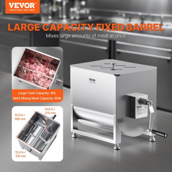 VEVOR manueller Fleischmischer 40 L Fleischverarbeitungsgerät (max. Mischen von 27,2 kg Fleisch) – Bild 2