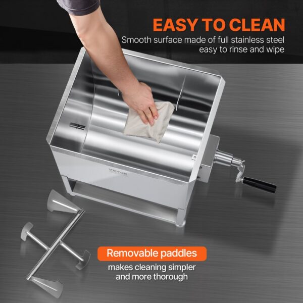 VEVOR manueller Fleischmischer 40 L Fleischverarbeitungsgerät (max. Mischen von 27,2 kg Fleisch) – Bild 4