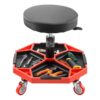 VEVOR Rollbarer Werkstatthocker Werkstattsitz (136 kg Tragkraft) Garagensitz Arbeitshocker, Schwarz+Rot