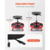 VEVOR Rollbarer Werkstatthocker Werkstattsitz (136 kg Tragkraft) Garagensitz Arbeitshocker, Schwarz+Rot – Bild 2
