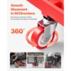 VEVOR Rollbarer Werkstatthocker Werkstattsitz (136 kg Tragkraft) Garagensitz Arbeitshocker, Schwarz+Rot – Bild 4
