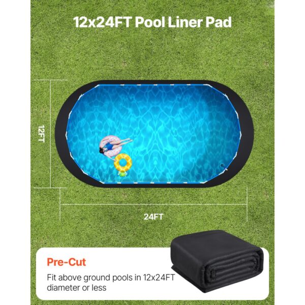 VEVOR Ovale Poolunterlage, 3,6x7,3 m, Bodenplane für oberirdische Schwimmbecken – Bild 5