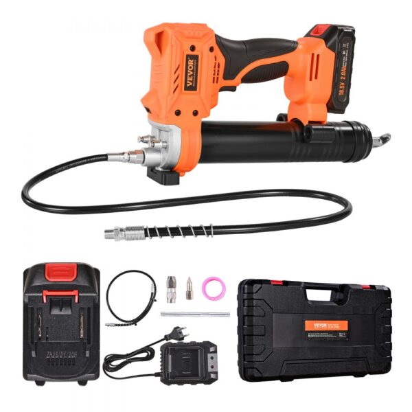 VEVOR Akku-Fettpresse, 55 Mpa, Einhandfettpresse mit 2,0 Ah Akku & LED-Licht