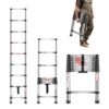 VEVOR Teleskopleiter, 254 cm lange, Klappleiter mit Tragkraft von 150 kg (75°) & rutschfeste Füße VEVOR Teleskopleiter, 254 cm lange, Klappleiter mit Tragkraft von 150 kg (75°) & rutschfeste Füße