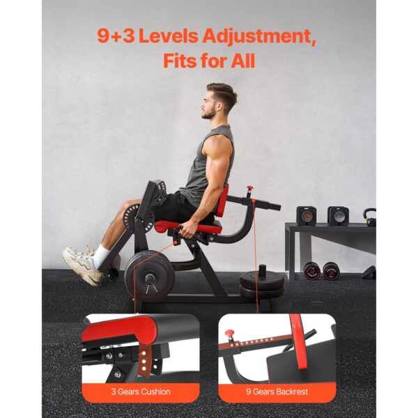 VEVOR sitzende Beinstrecker und Curl-Maschine Trainingsgerät Beinpresse Beintrainer (317 kg belatbar) – Bild 5