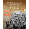 VEVOR 6-Backen-Drehfutter, 160 mm, selbstzentrierendes Spannfutter mit D1-4 Cam Lock-Trägerplatte – Bild 3