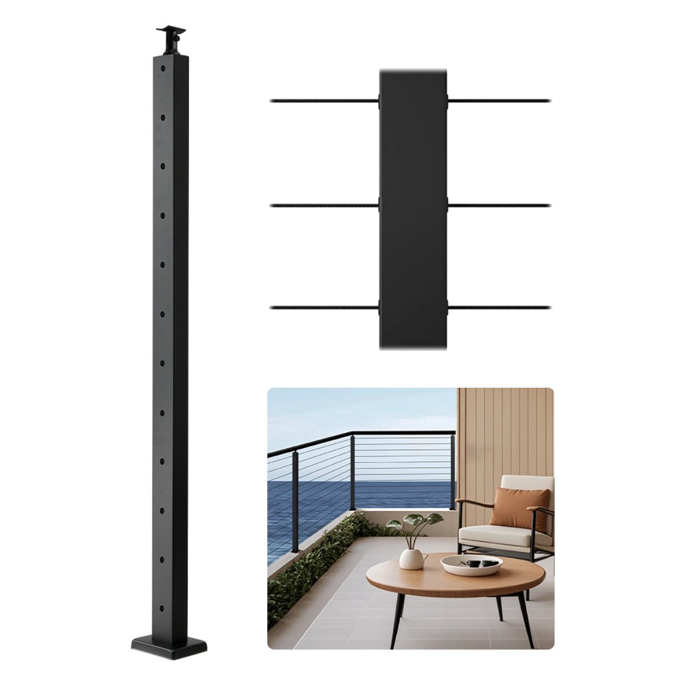 VEVOR Kabel-Treppengeländerpfosten, 106,7x2,5x5 cm Geländerpfosten, 1 Packung