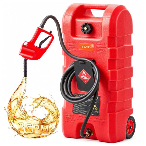 VEVOR Kraftstofftrolley, 56,78 L, 3 m Förderschlauch & Handpumpe, Gasbehälter für Motorboote