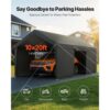 VEVOR Carport, 3,05x6,09x2,87 m Autoüberdachung, Zeltgarage mit abnehmbaren Seitenwänden & Tür – Bild 2