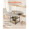VEVOR runder Esstisch Küchentisch Holztisch (120 cm / 136,1 kg belastbar) für 4-6 Personen, Grau (nur Tisch) – Bild 2