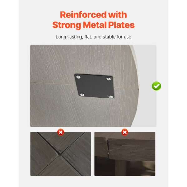 VEVOR runder Esstisch Küchentisch Holztisch (120 cm / 136,1 kg belastbar) für 4-6 Personen, Grau (nur Tisch) – Bild 5