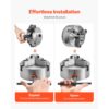 VEVOR 3-Backen-Drehfutter, φ160 mm, selbstzentrierendes Spannfutter mit 38,1-mm-8-Gewinde-Trägerplatte – Bild 5