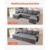 VEVOR U-förmiges Schlafsofa, umwandelbares Bettsofa mit 2 Seitentaschen & 2 Kissen & Doppel-Chaiselongue – Bild 3