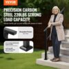 VEVOR Handlauf 138 cm, Treppengeländer-Set für 4–5 Stufen, schwarzes Vierkantrohr mit horizontaler Stange – Bild 2