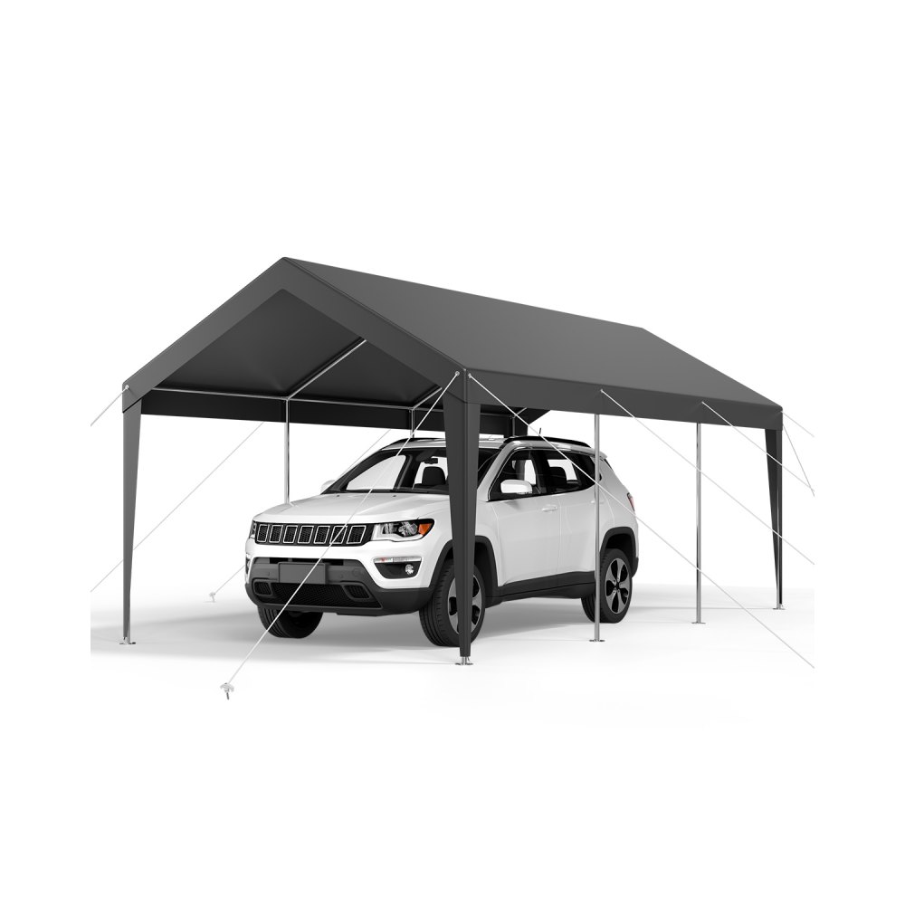 VEVOR Carport, 3,05x6,09x2,87 m Autoüberdachung, tragbare Zeltgarage, verzinkter Autounterstand