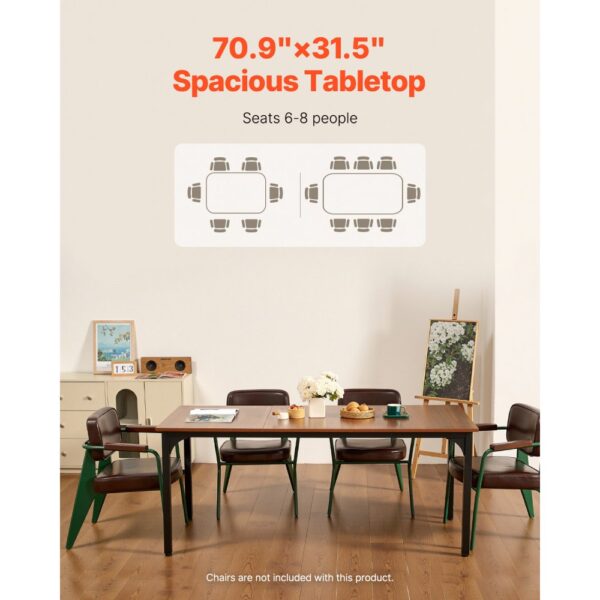 VEVOR Rechteckiger Esstisch Küchentisch Holztisch (180 cm / 136,1 kg belastbar) für 6–8 Personen – Bild 4