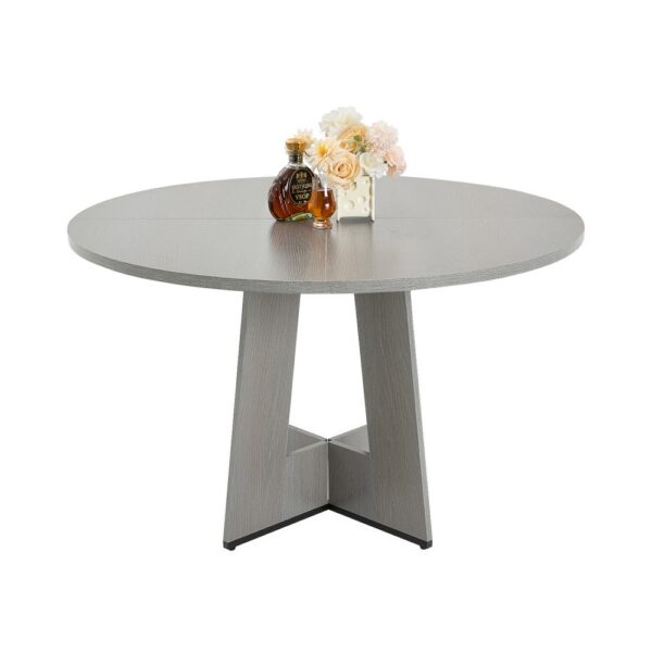VEVOR runder Esstisch Küchentisch Holztisch (120 cm / 90,72 kg belastbar) für 4-6 Personen, Grau (nur Tisch)