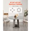 VEVOR runder Esstisch Küchentisch Holztisch (120 cm / 90,72 kg belastbar) für 4-6 Personen, Grau (nur Tisch) – Bild 4