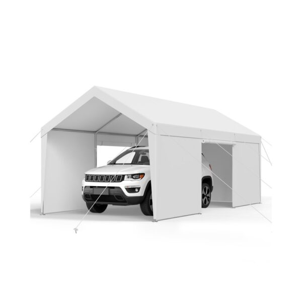 VEVOR Zeltgarage Carport Garagenzelt Autoüberdachung 3,65x6,09x3,02m Weiß